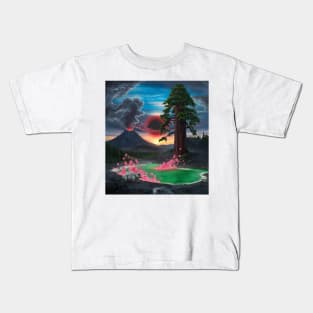 AI generated Volcano with duck alien hamster hybrid Kids T-Shirt